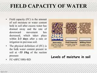 water content in field capacity