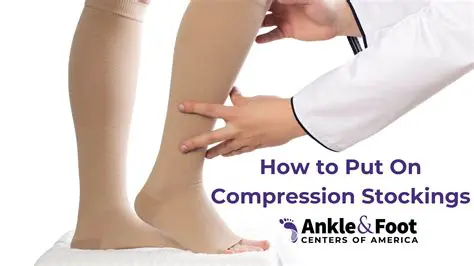 Wearing compression stockings