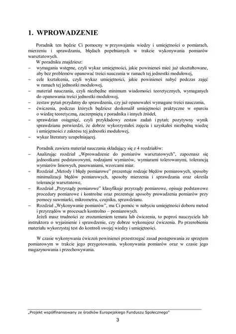 Wprowadzenie do sprawdzianu