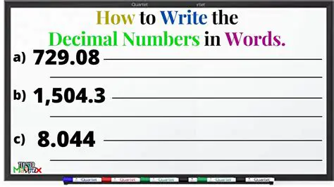 Writing Decimal Numbers in Words