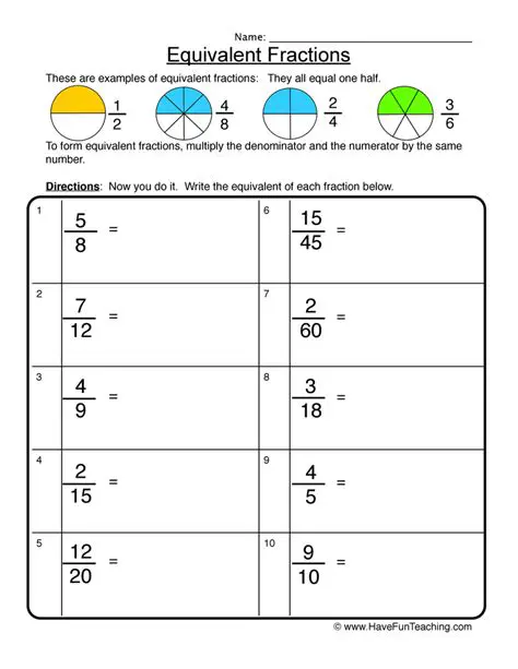 Writing Equivalent Fractions