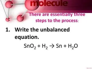 Writing the Unbalanced Equation