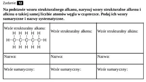 Wzory strukturalne alkenu i alkinu