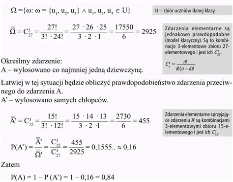 Zdarzenia elementarne w postaci kombinacji