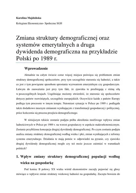 Zmiana struktury demograficznej